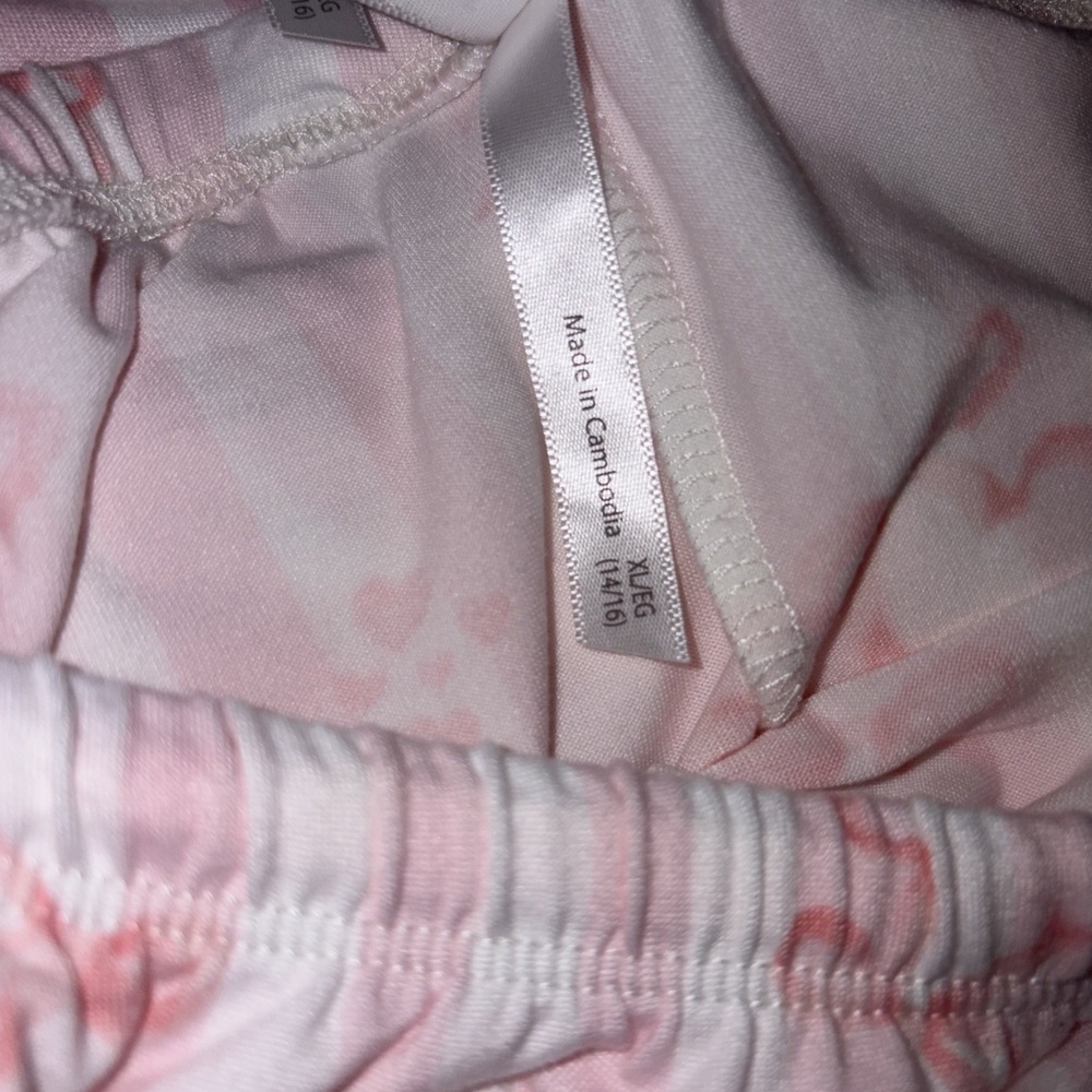 Flora Nikrooz Pajama Set Women XL 14-16 Pink White 2-Piece Top & Pants Sleepwear - Picture 13 of 15